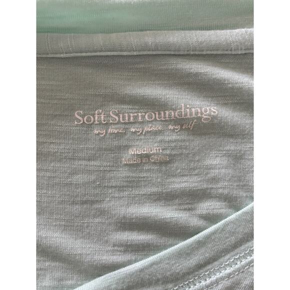 Soft Surroundings Women's Medium Mint Green V-Neck Long Sleeve Swing Tunic Top - Picture 3 of 10